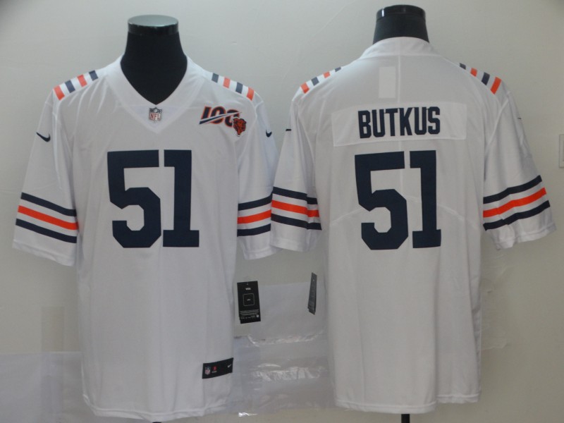 Men's Chicago Bears Dick Butkus #51 White Jersey